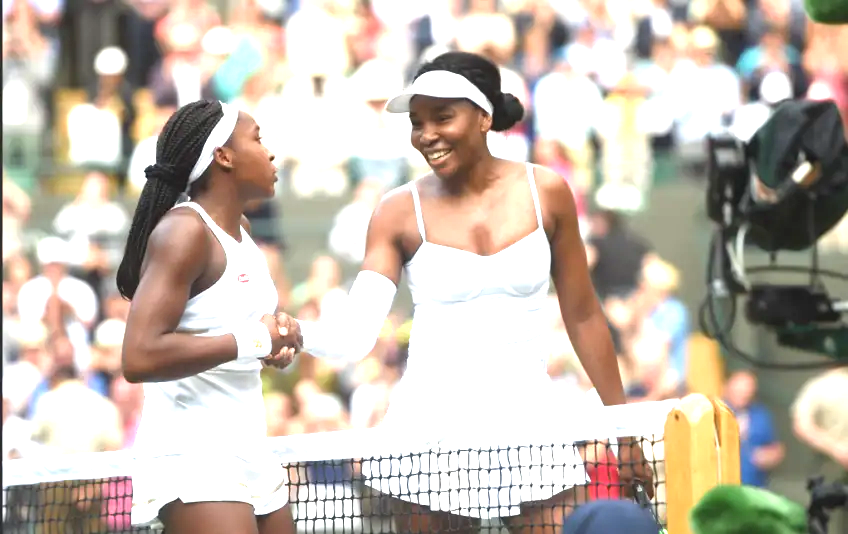 ‘Leaders’ Serena Williams and Venus Williams’ impact on Cori Gauff’s life is described.